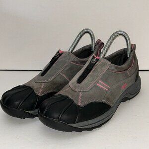 Ryka Gray Pink Suede Hiking Water Resistant Duck Zip Up Shoes US Womens Size 8